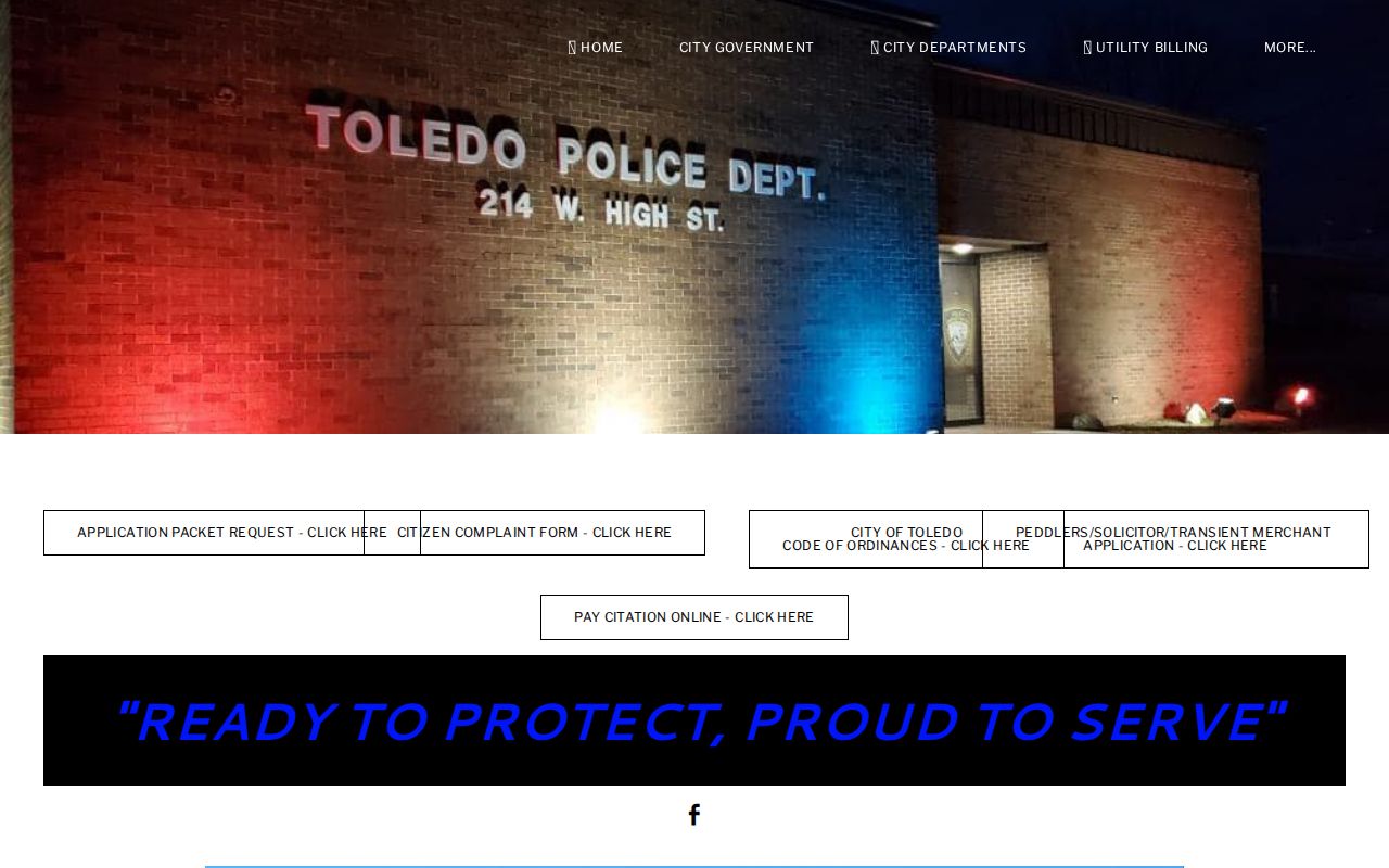 Official Toledo Police contact and warrant-record routing information